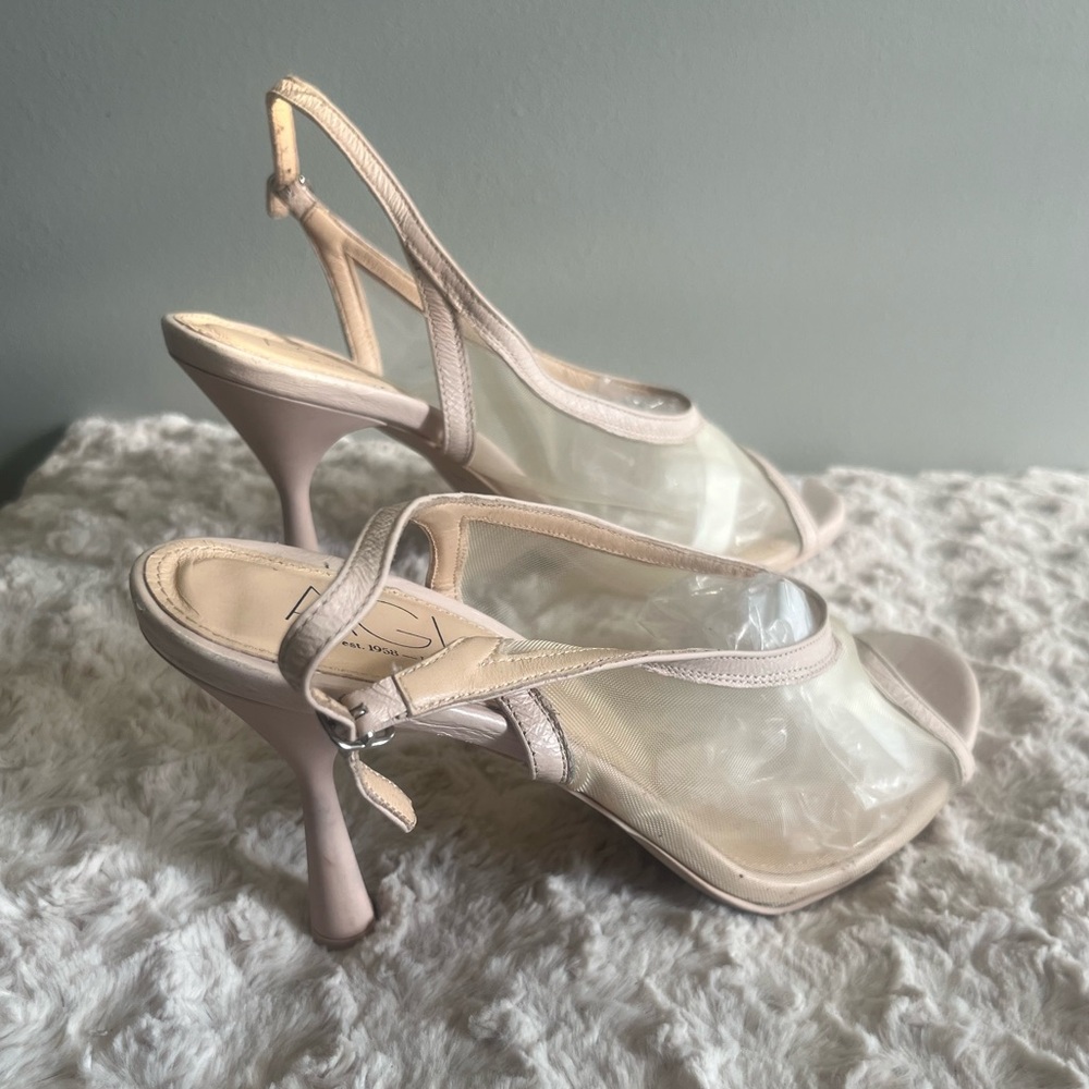 AGL‎ Dea mesh nude sandal heel 6.5